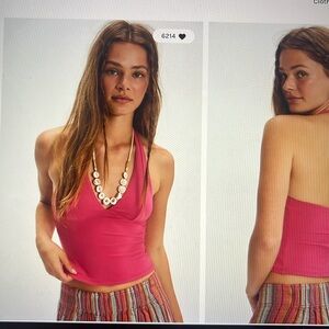 Free People | Still Here Halter Cami Pink Top | Size XS